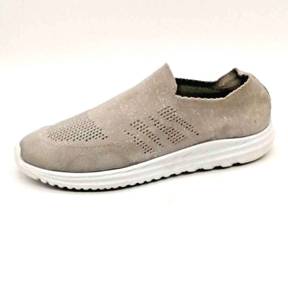 CP Womens Kadee Stretch Slip‎ On Sneaker Cushioned Gray Sparkle Sz 8